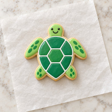 Sea Turtle Cookie Cutter (decorated cookie mockup)