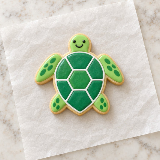 Sea Turtle Cookie Cutter (decorated cookie mockup)