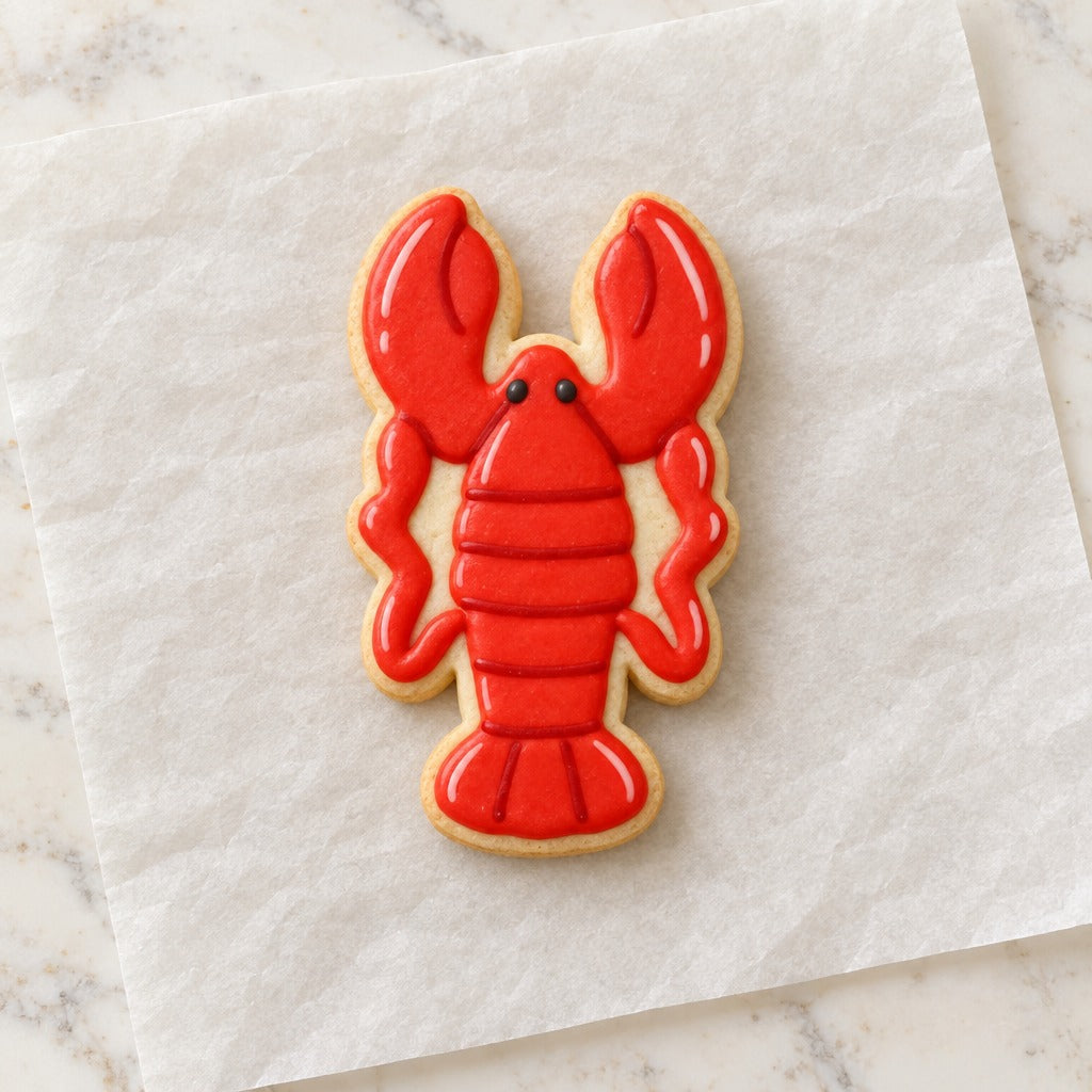 Seafood Lobster Cookie Cutter (decorated cookie mockup)