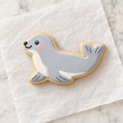 Seal Outline Cookie Cutter (decorated cookie mockup)