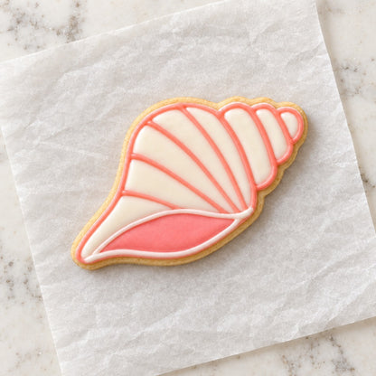 Seashell Cookie Cutter (decorated cookie mockup)