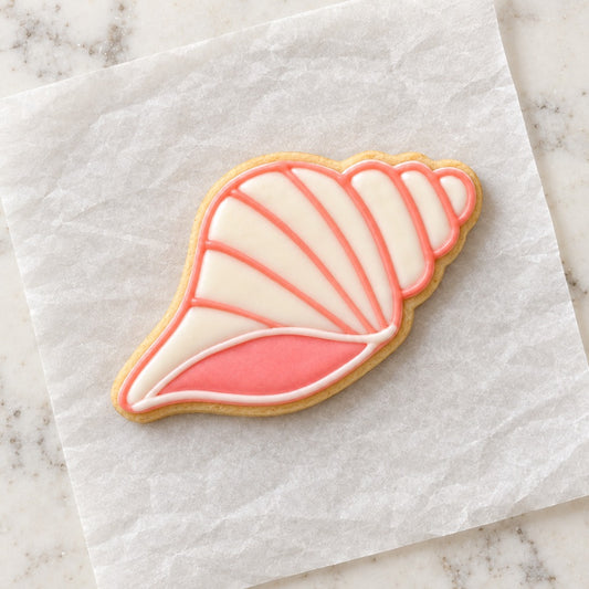 Seashell Cookie Cutter (decorated cookie mockup)