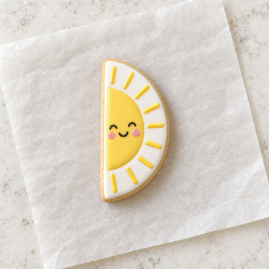 Semi Circle Cookie Cutter (decorated cookie mockup)