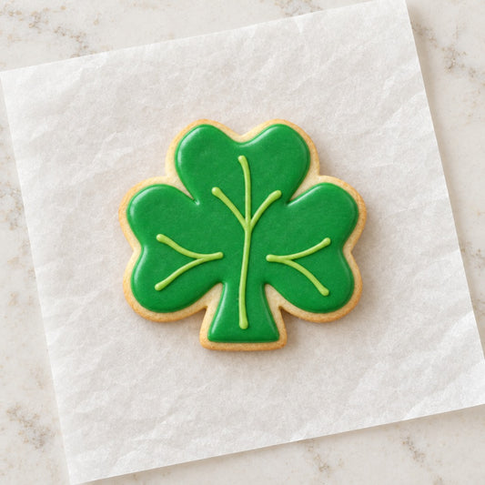 Shamrock Cookie Cutter (decorated cookie mockup)