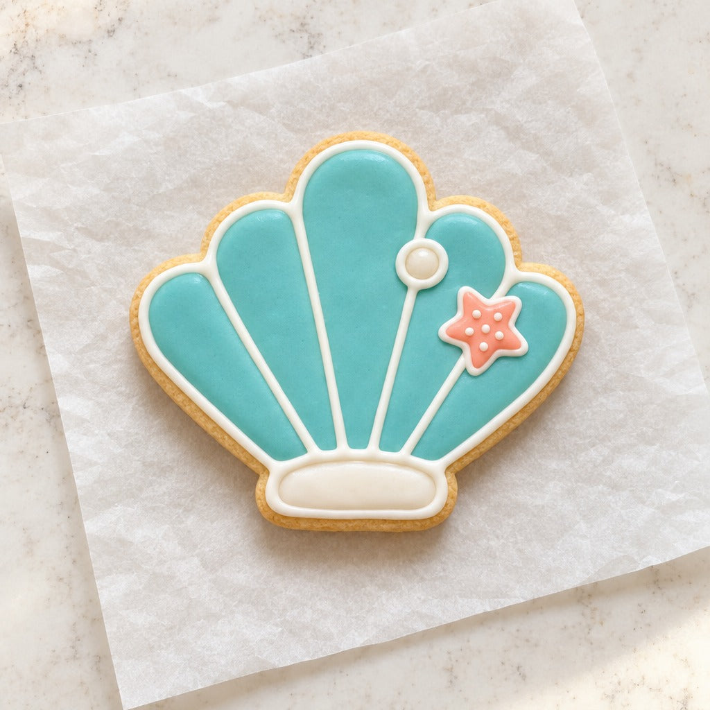 Shell Cookie Cutter (decorated cookie mockup)