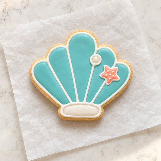 Shell Cookie Cutter (decorated cookie mockup)