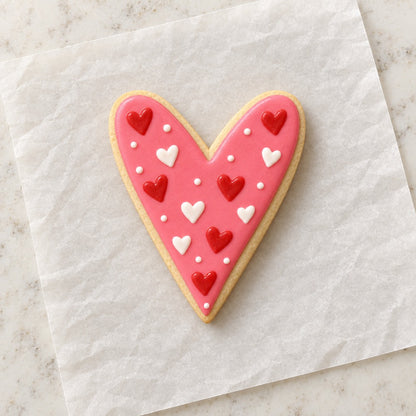 Skinny Heart Cookie Cutter (decorated cookie mockup)