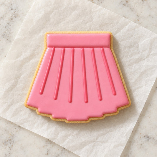 Skirt Cookie Cutter (decorated cookie mockup)