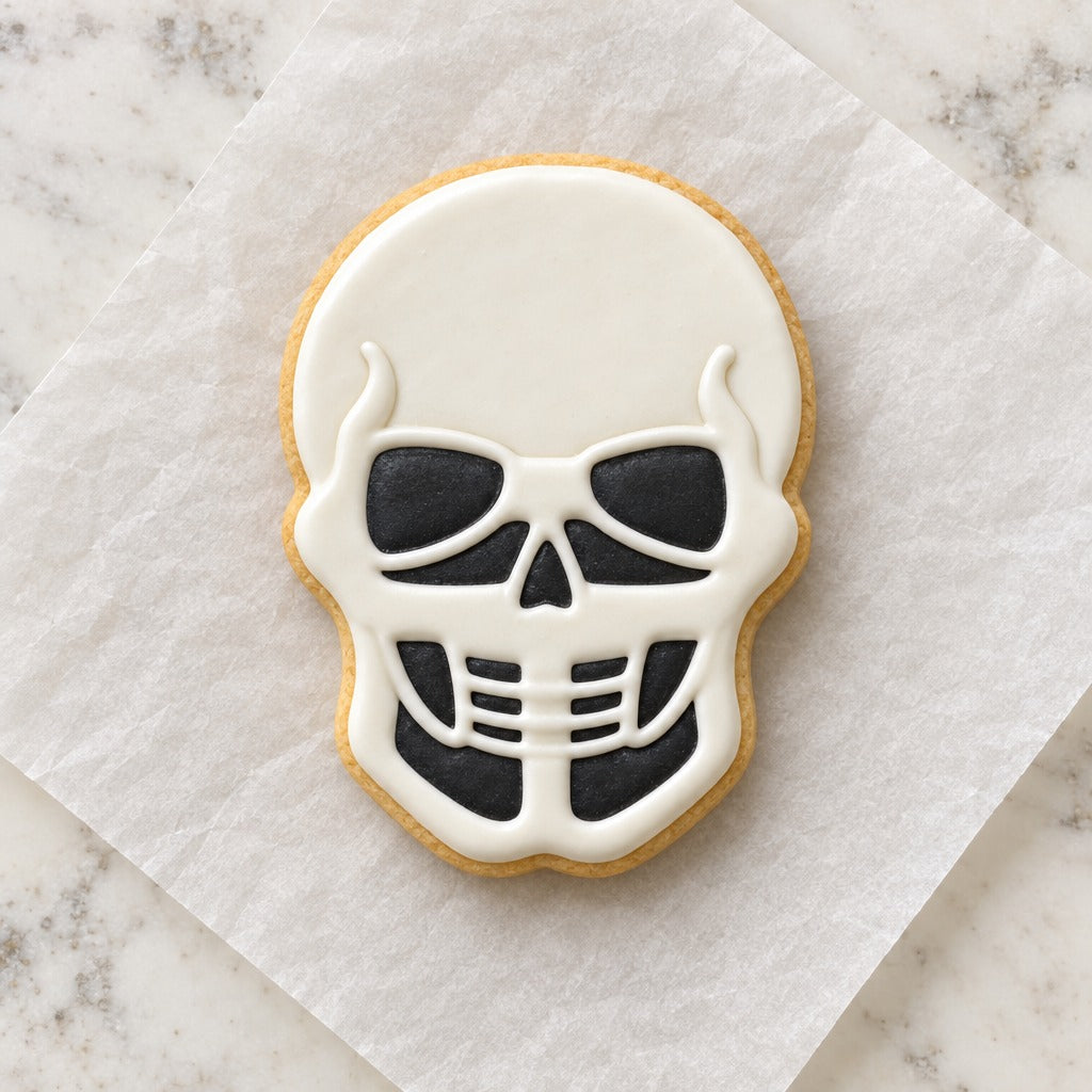 Skull Cookie Cutter (decorated cookie mockup)