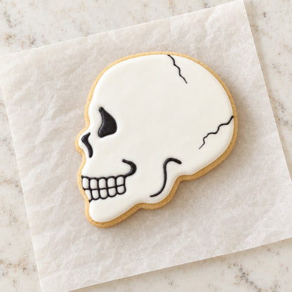 Skull Profile Cookie Cutter (decorated cookie mockup)