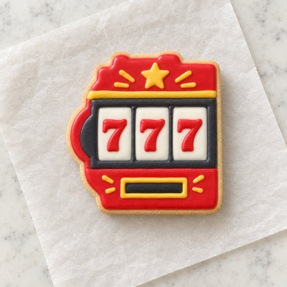 Slot Machine Cookie Cutter (decorated cookie mockup)