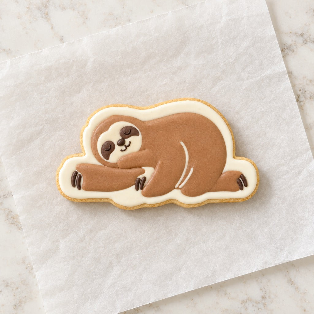 Sloth Cookie Cutter (decorated cookie mockup)
