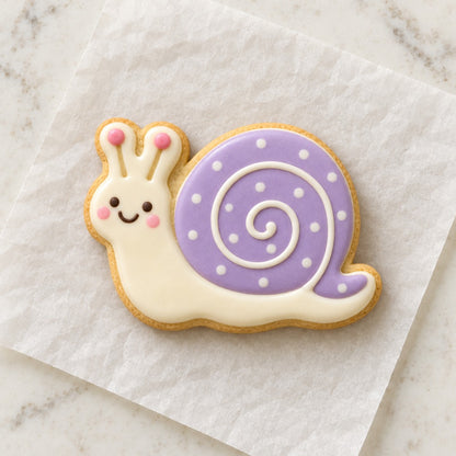 Snail Outline Cookie Cutter (decorated cookie mockup)