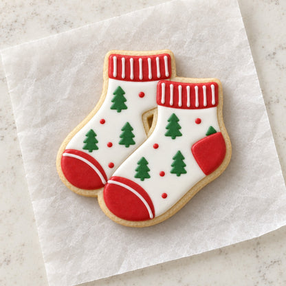 Socks Cookie Cutter (decorated cookie mockup)