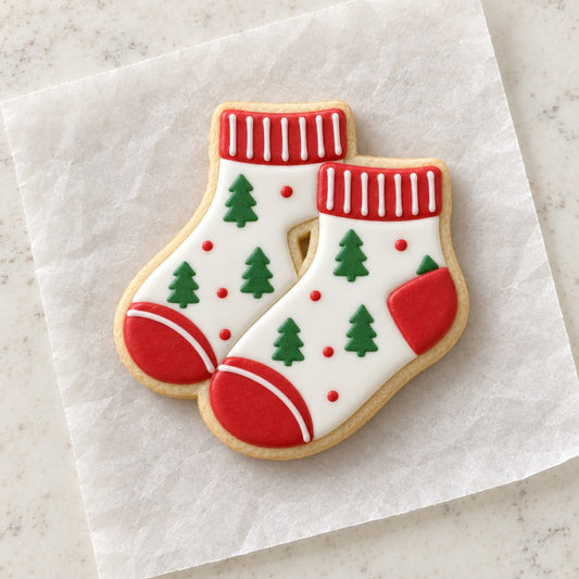 Socks Cookie Cutter (decorated cookie mockup)