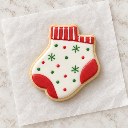 Socks Outline Cookie Cutter (decorated cookie mockup)