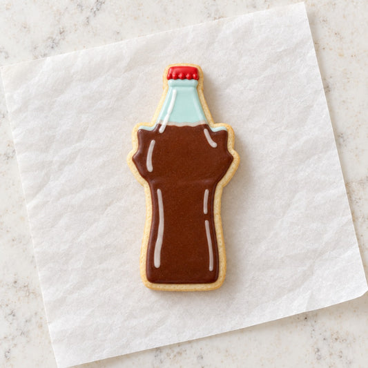 Soda Bottle Cookie Cutter (decorated cookie mockup)