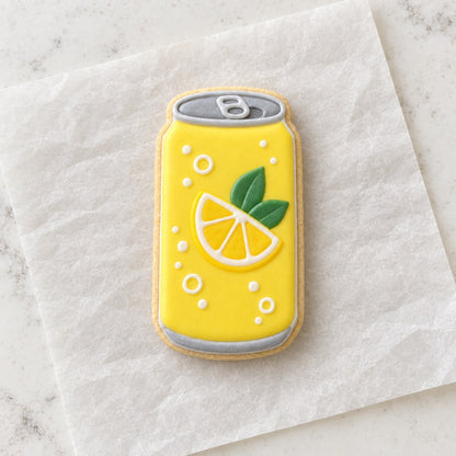Soda Can Outline Cookie Cutter (decorated cookie mockup)