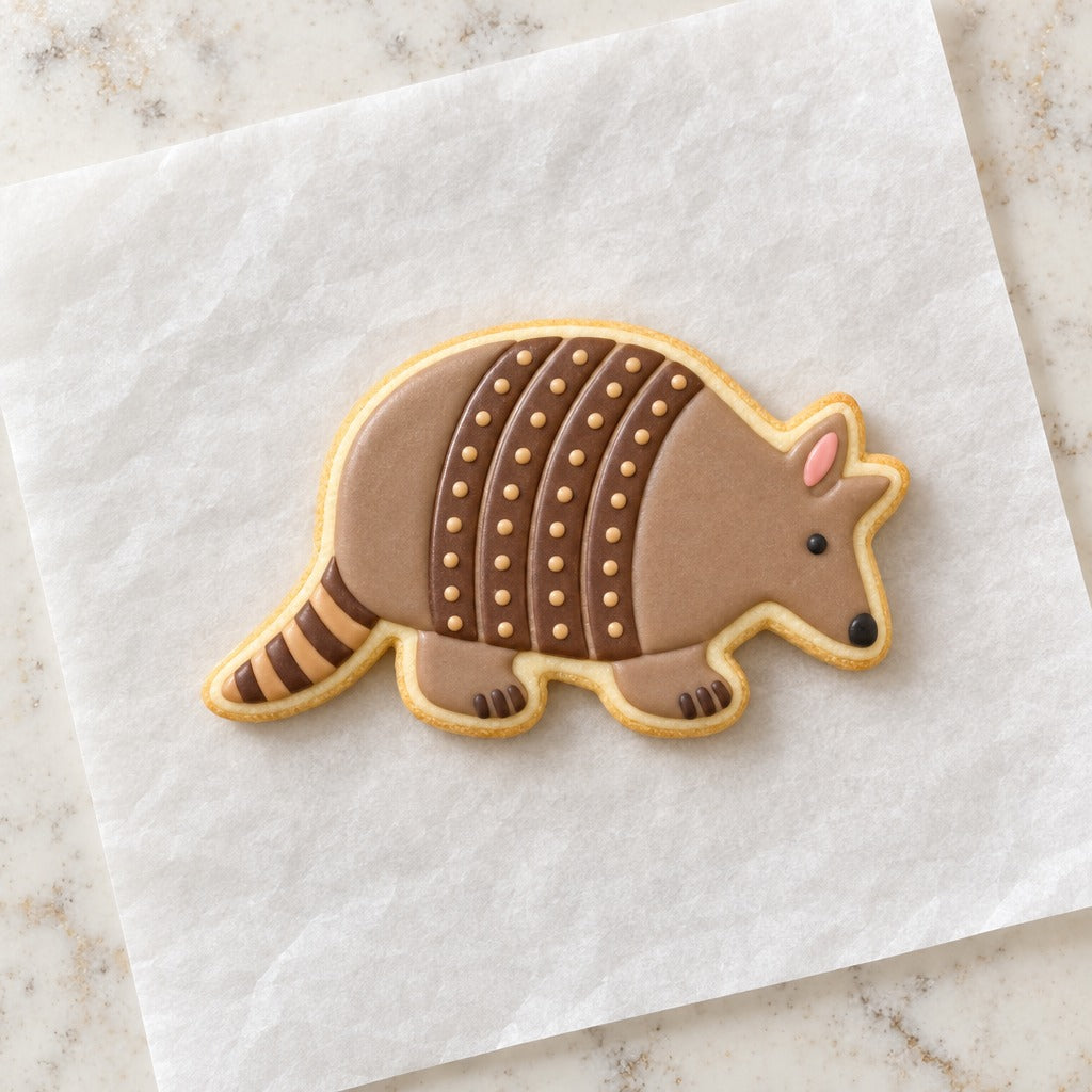 Southwestern Armadillo Cookie Cutter (decorated cookie mockup)