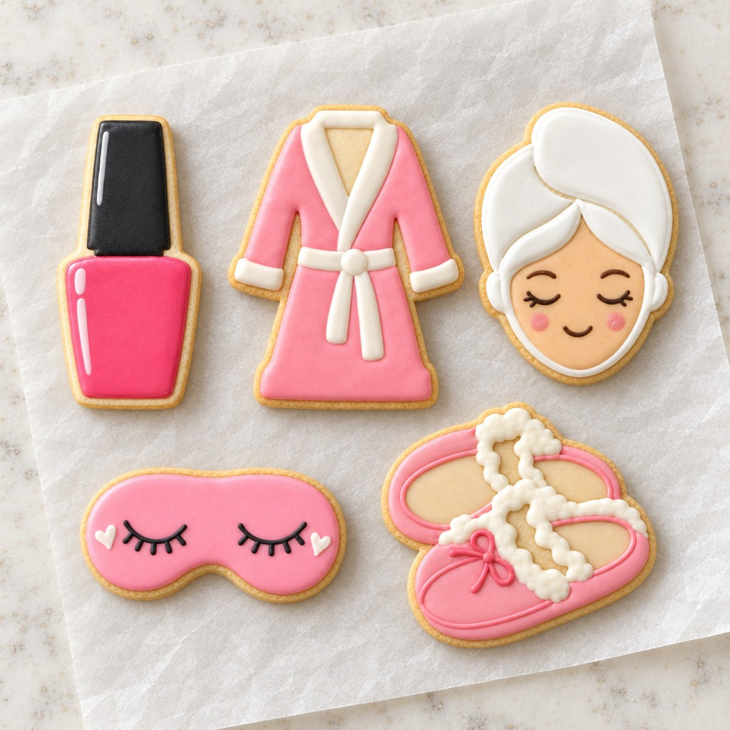Spa Cookie Cutter Set (decorated cookie mockup)