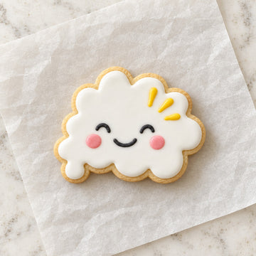 Speech Bubble Cloud Cookie Cutter (decorated cookie mockup)