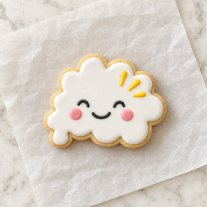 Speech Bubble Cloud Cookie Cutter (decorated cookie mockup)