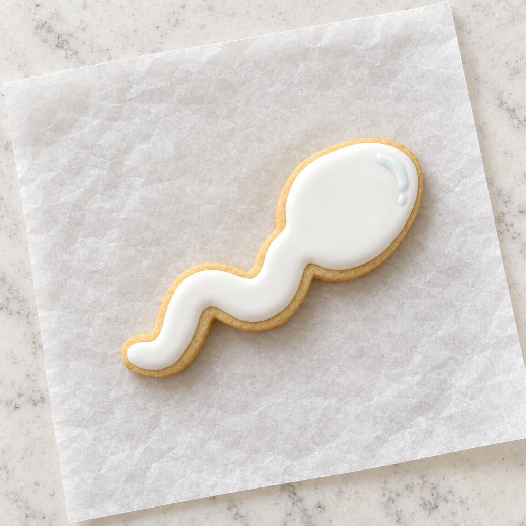 Sperm Outline Cookie Cutter (decorated cookie mockup)