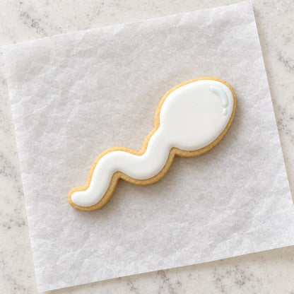 Sperm Outline Cookie Cutter (decorated cookie mockup)