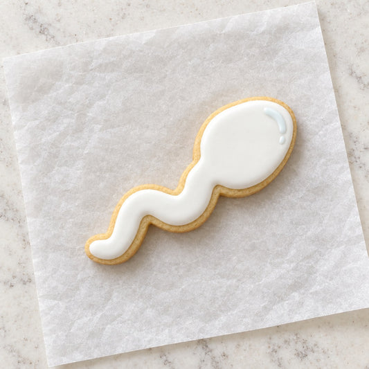 Sperm Outline Cookie Cutter (decorated cookie mockup)