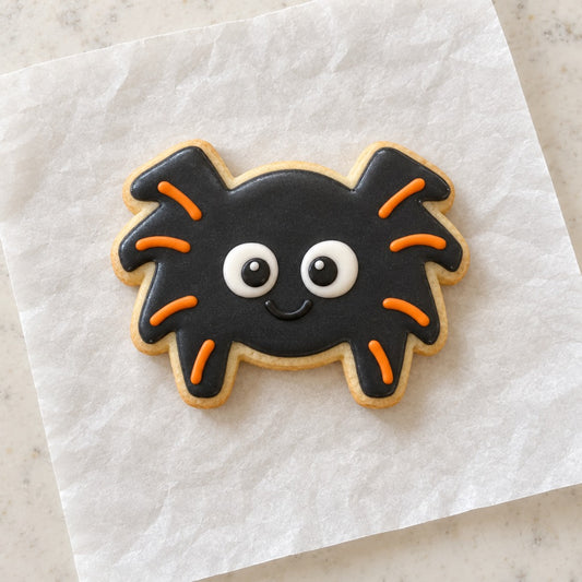 Spider Outline Cookie Cutter (decorated cookie mockup)