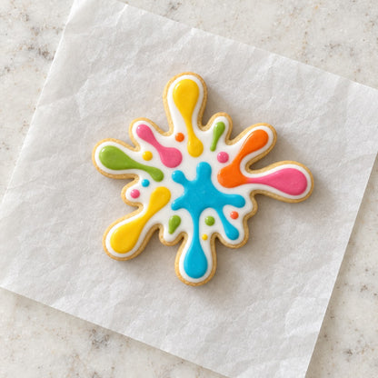 Splat Outline Cookie Cutter (decorated cookie mockup)
