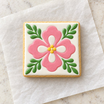 Square Tile Cookie Cutter (decorated cookie mockup)