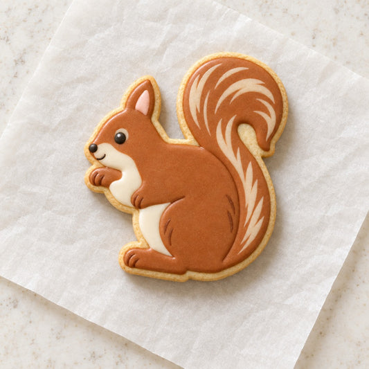 Squirrel Cookie Cutter (decorated cookie mockup)