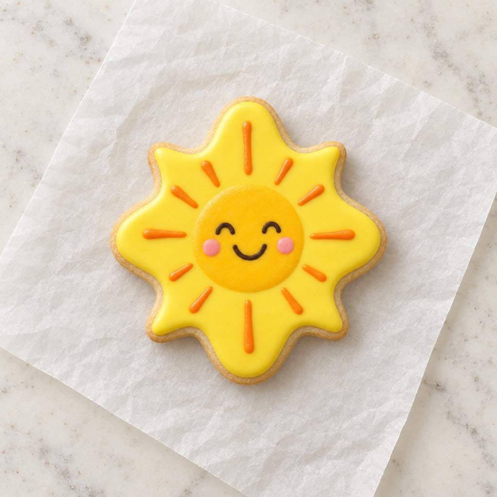 Starburst Cookie Cutter (decorated cookie mockup)