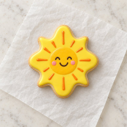 Starburst Cookie Cutter (decorated cookie mockup)