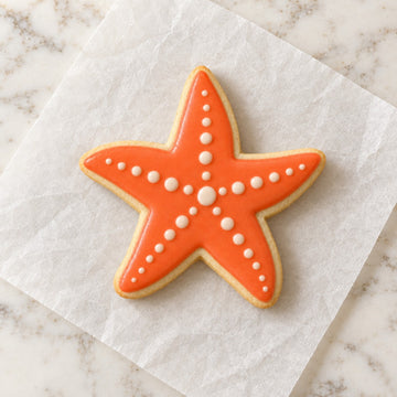 Starfish Cookie Cutter (decorated cookie mockup)