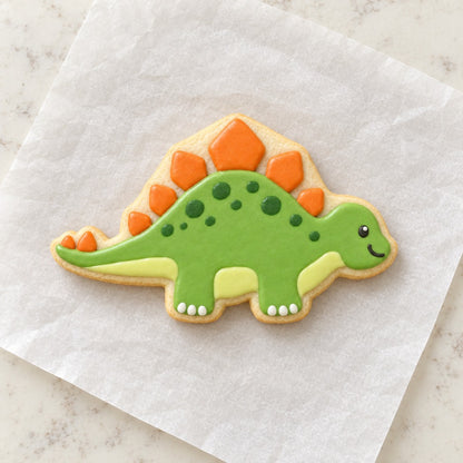 Stegosaurus Cookie Cutter (decorated cookie mockup)