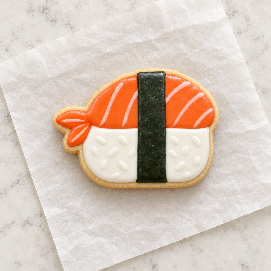 Sushi Cookie Cutter (decorated cookie mockup)