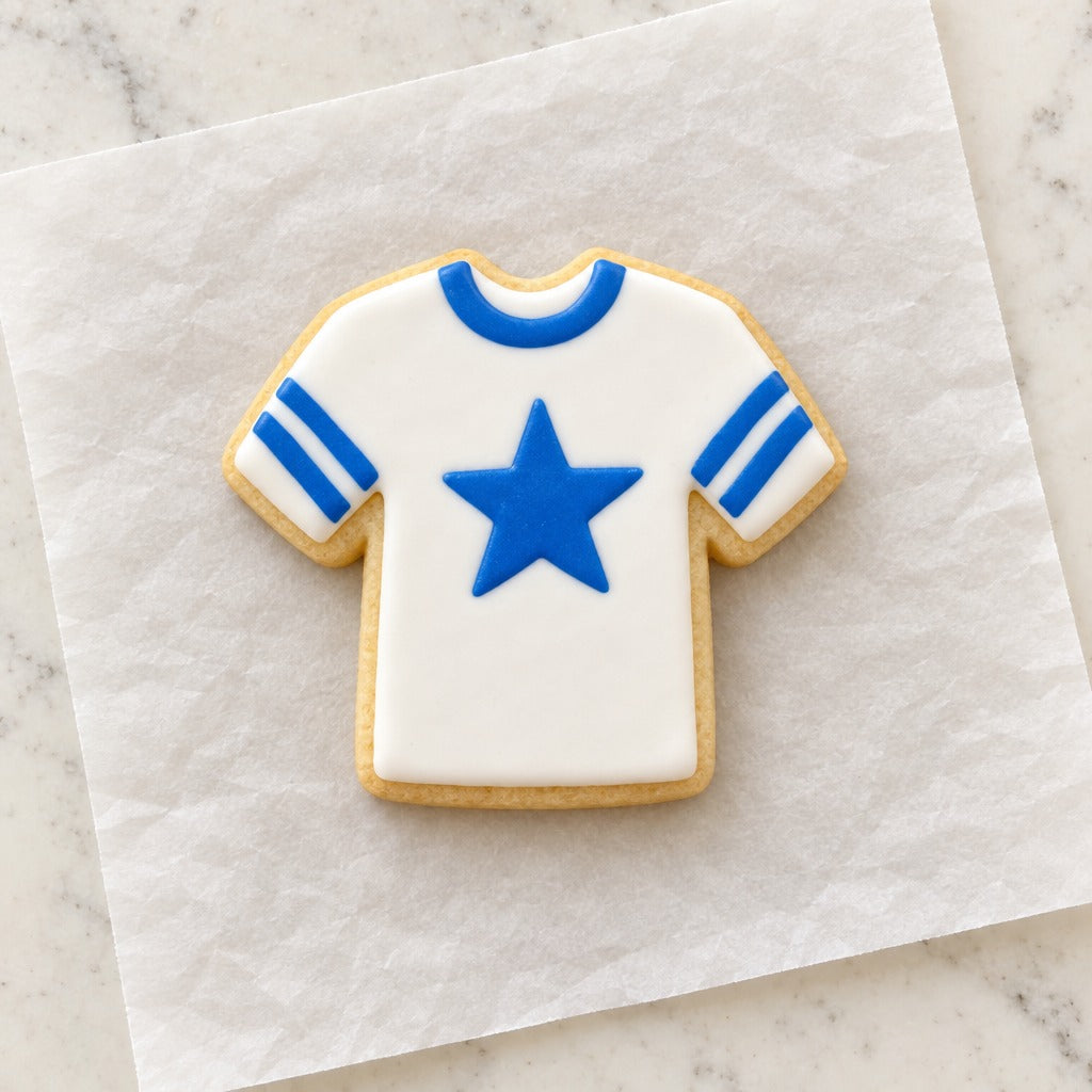T-Shirt Outline Cookie Cutter (decorated cookie mockup)