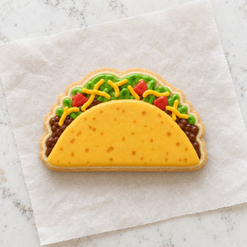 Taco Outline Cookie Cutter (decorated cookie mockup)