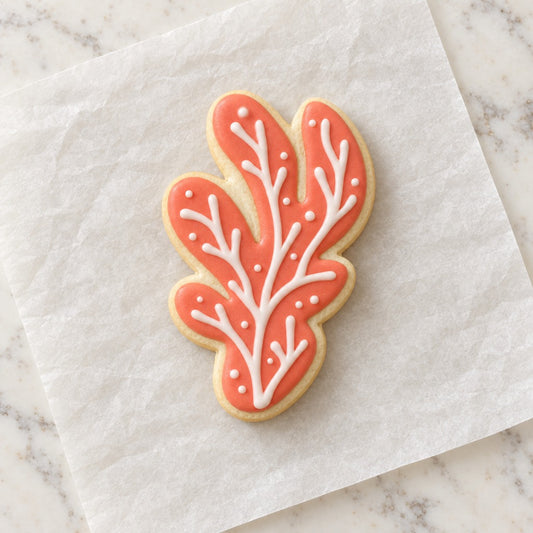 Tall Coral Cookie Cutter (decorated cookie mockup)