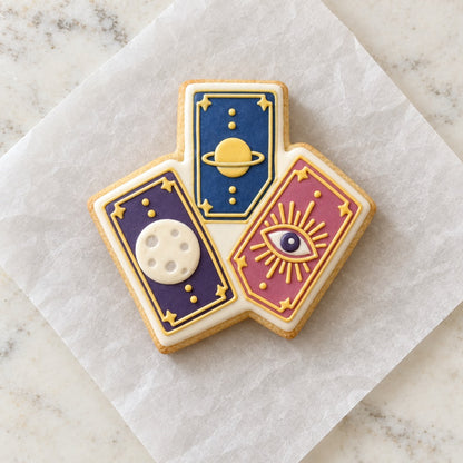 Tarot Cards Cookie Cutter (decorated cookie mockup)