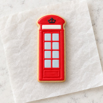 Telephone Booth Outline Cookie Cutter (decorated cookie mockup)