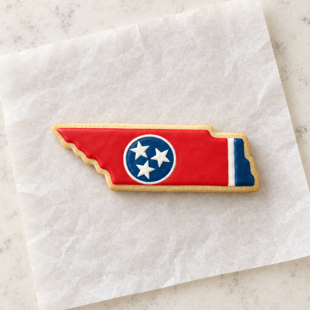 Tennessee State Cookie Cutter (decorated cookie mockup)
