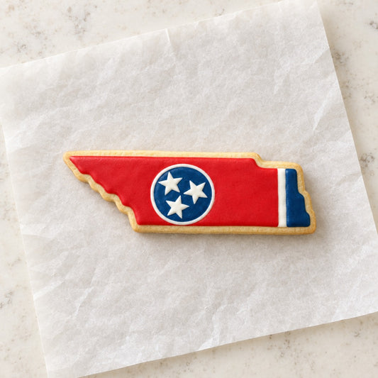 Tennessee State Cookie Cutter (decorated cookie mockup)