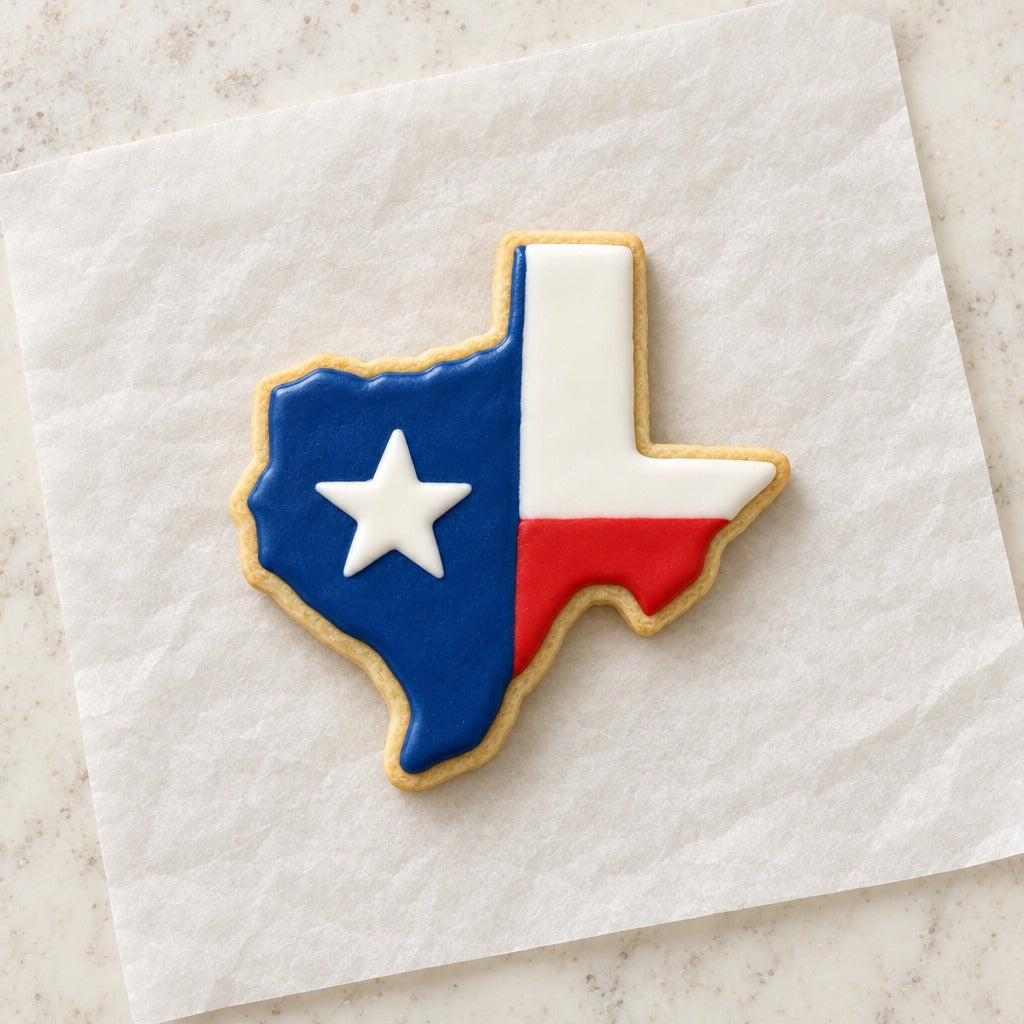 Texas State Cookie Cutter (decorated cookie mockup)