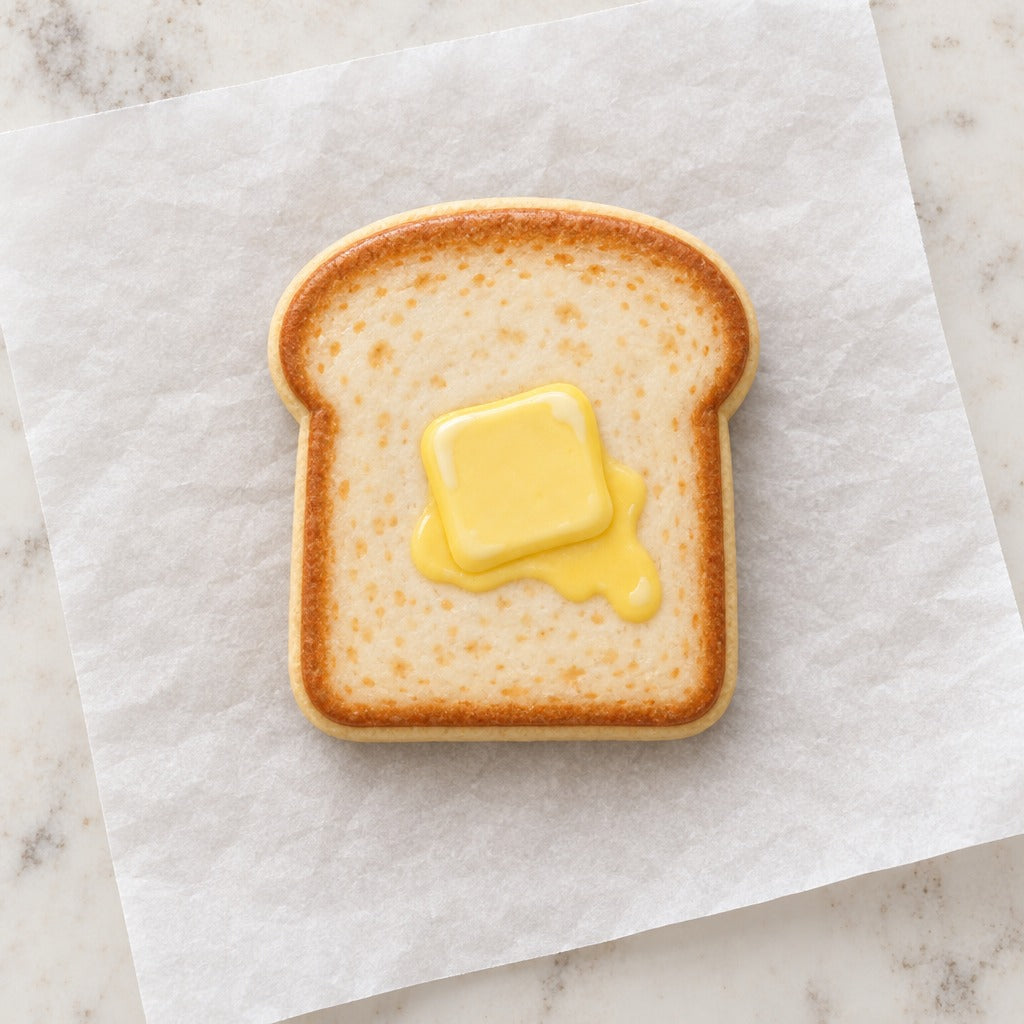 Toast Outline Cookie Cutter (decorated cookie mockup)