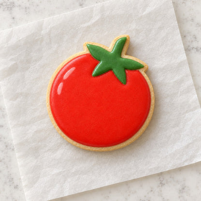 Tomato Cookie Cutter (decorated cookie mockup)