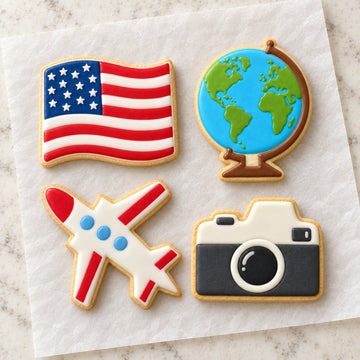 Travel Cookie Cutter Set (decorated cookie mockup)