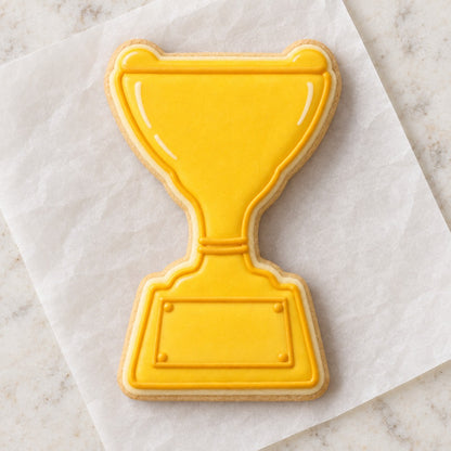 Trophy Outline Cookie Cutter (decorated cookie mockup)